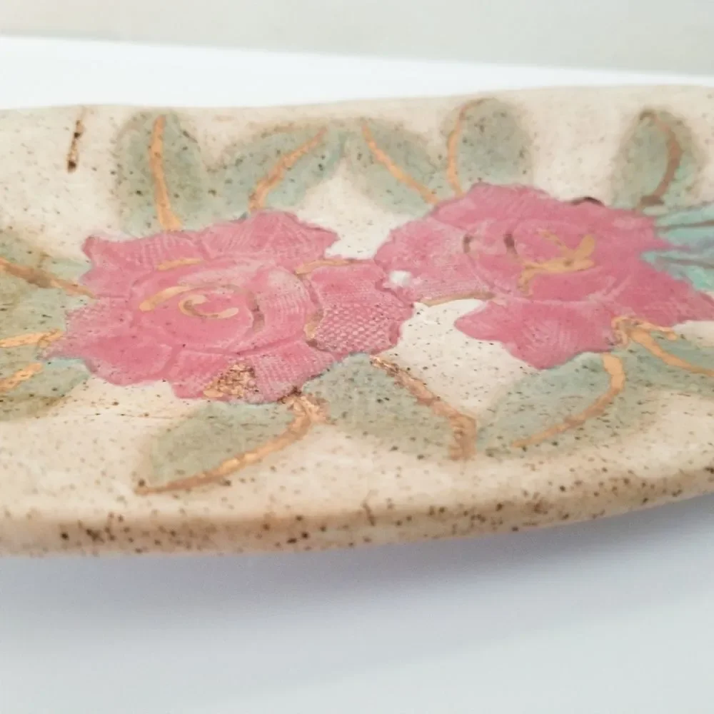 Trinket dish pottery vintage artist signed